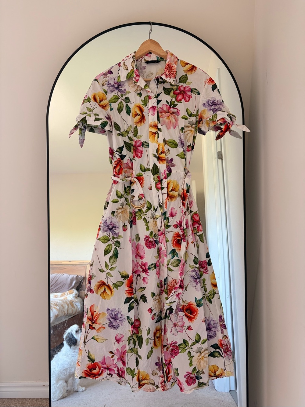 Zara PRINTED POPLIN Size Small 
100% cotton MIDI DRESS - Picture 5 of 7